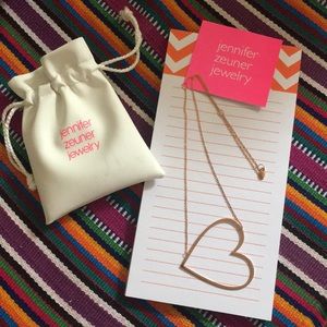 Jennifer Zeuner Rose Gold Heart Necklace